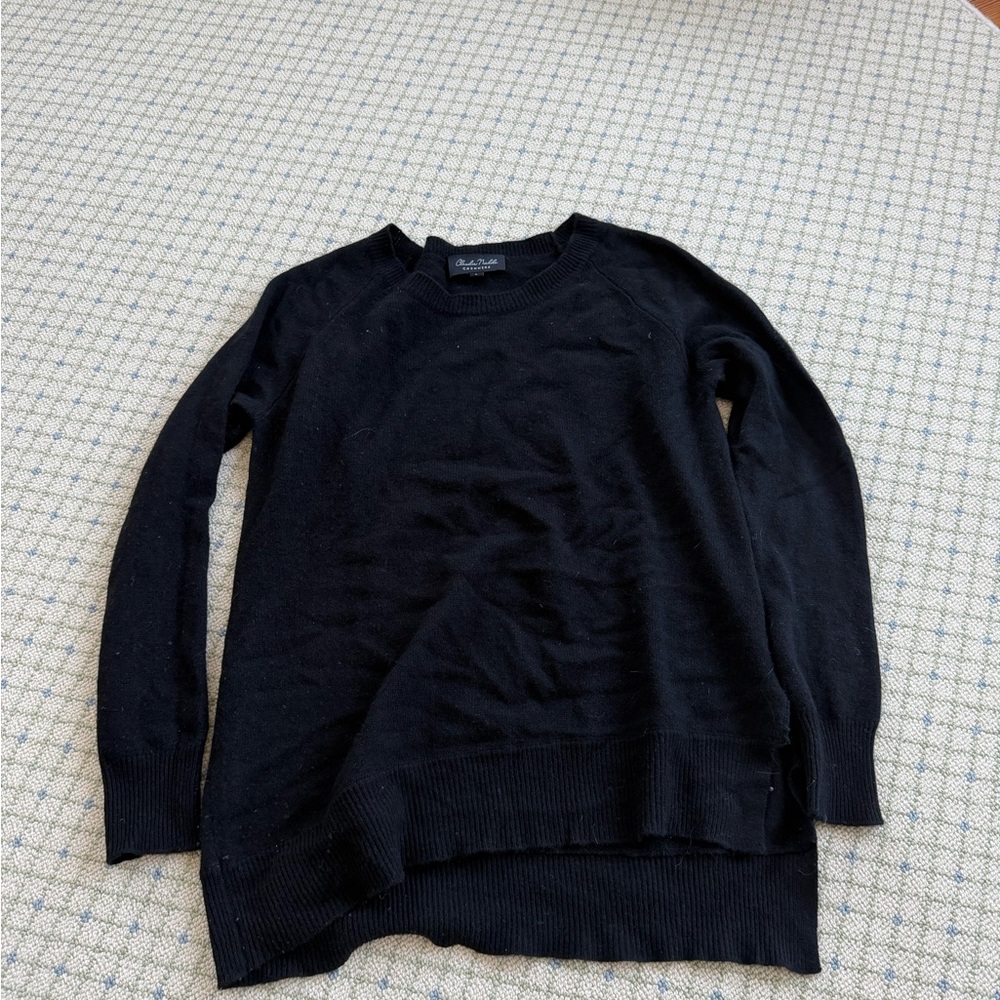 Cashmere Black Crewneck Sweater